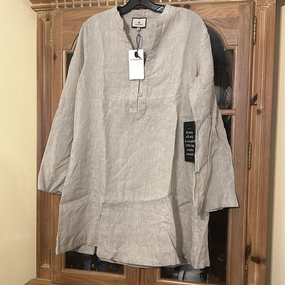 Natural Linen Tatum Dress - Picture 7 of 11